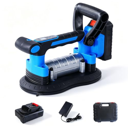Vibreur de Carreaux Sans Fil avec Ventouse, Machine de Nivellement de Carreaux 9 Vitesses Réglables 14000 Tr/min Moteur Double Excentrique, Batterie 30000 Mah Outil de Pose de Carreaux pour Installati