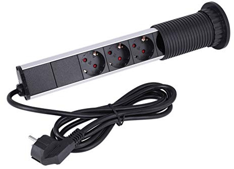 Marhynchus Popup-eluttag med 4 USB-uttag och LED-indikator för Bordsskrivbord Kök Kontor