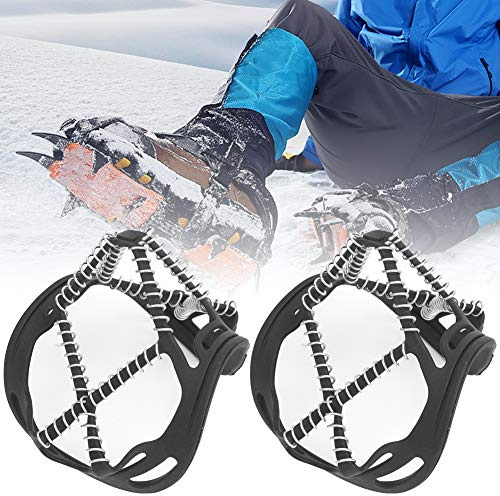 LUCKDANO Snöfjäderspik Utomhus Traction Spring Spike Skoskydd - -Duty 360° Rostfritt Ståldragkraft för Säker Snöklättring och Bergsklättring - Passar Skostorlekar 38-45