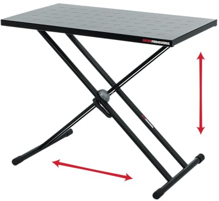 Gator Frameworks - Juego de mesa y soporte para teclado estilo X, superficie de 32 x 18 pulgadas (GFW-UTL-XSTDTBLTOPSET), color negro