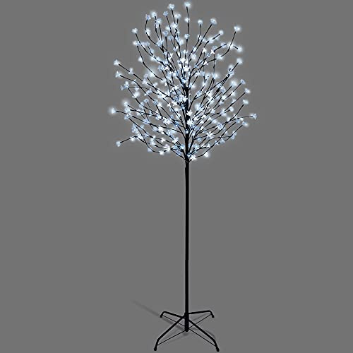 NETTA 7FT LED Cherry Blossom Tree, Pre-Lit 350 Lights, Auto-Off Timer and 8 Lighting Modes, 3M Power Cable, Suitable for Indoor and Outdoor Use - Cool White