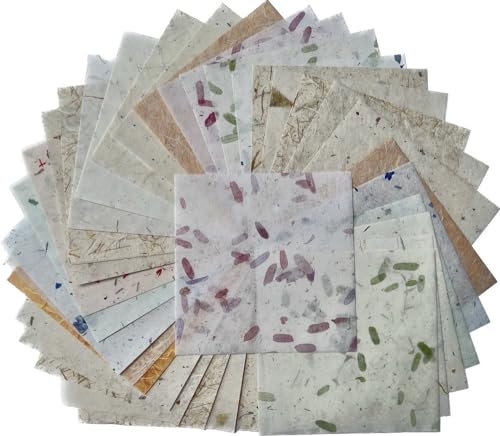 Origami-Papier, quadratisch, 15,2 x 15,2 cm, Naturfaser, Maulbeerbaum, quadratisches Faltpapier, Kunsthandwerk, Dekoration, DIY Handwerk (Tamarinde, Reisstroh usw.), 50