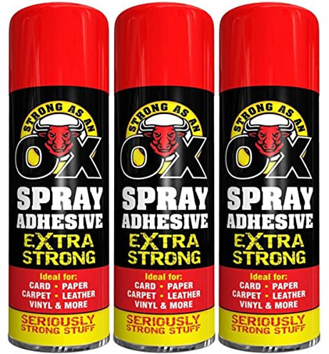 Kinza Collection - Spray Adhesive Glue Spray (Pack of 3 Bottles) Super Strong – Multipurpose Carpet Underlay Wood Flooring Tiles Leather Canisters Heavy Duty Quick Action - 500ml (3)