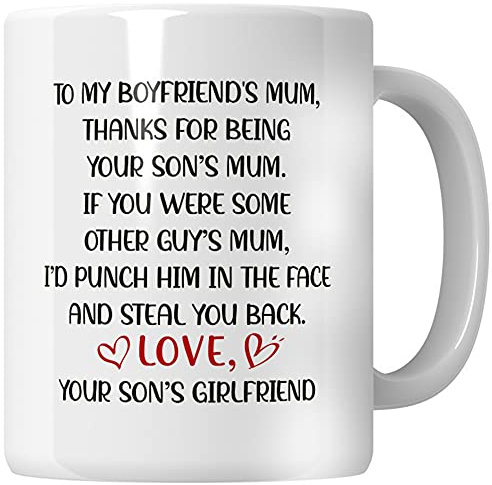 WG - to My Boyfriends Mum, to My Boyfriends Mum, Gift, from Girlfriend to Boyfriend, Coffee Mugs for Boyfriend