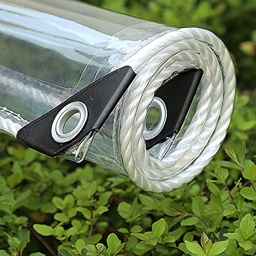 Telone Impermeabile Trasparente per Esterno,Tenda da Balcone in Plastica per Esterni, Teloni Impermeabili PVC, per Giardini Terrazze Balconi Automobili Piante Serre, Tettoie,2.2x3.5m/7.2x11.4ft