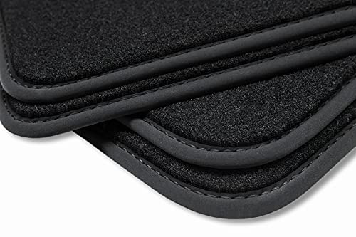 teileplus24 Fußmatten kompatibel mit VW Touran 1 Typ 1T 1T2 1T3 2003-2015 | Passgenau 4-teilig Befestigungssystem Rutschfest Velours Bandeinfassung Ziernähte