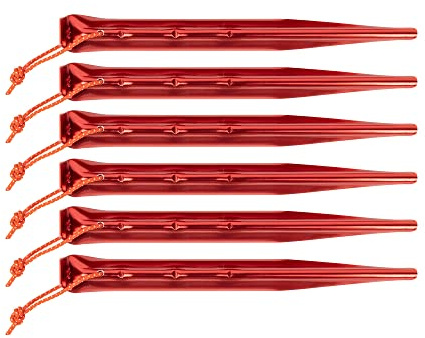 Tatonka Zelthering/Tent Peg Allround 19cm (6 Stück) - Leichte Zeltheringe aus Aluminium und mit V-Profil - 19 cm lang und in gut sichtbarem Rot - 6er-Pack