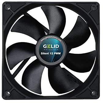 Gelid Solutions Silent 12 PWM Black Ventola 120 mm CFM 54.9 Max dBA 32.1 Voltage (V) 12 Connettore 3 pin RPM 1200 120 x 120 x 25 mm Nero