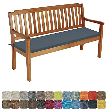 WTHYGB Bankauflage Sitzkissen Bankkissen 140 X 50 X 8CM Waschbar Abnehmbarem Stuhlkissen rutschfeste Gartenbankauflage Auflage für Gartenbank Schaukel Gartenmöbel -Dunkelgrau Blau