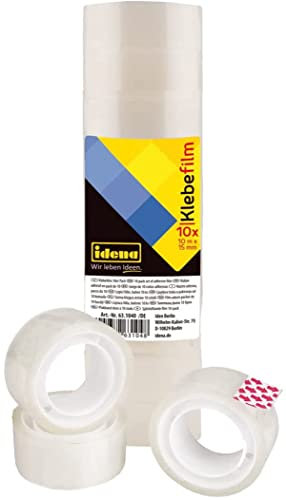 Idena 631040 - Klebefilm, 30 Stück 15 mm x 10 m, transparent