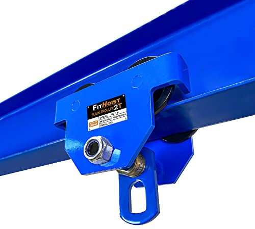 FITHOIST Manually Trolley 2 Ton | 4400LBS Capacity Steel Push Beam Trolley | Adjustable for I-Beam Flange Width 3.9 to 5.9 | Installed onto Various Beams
