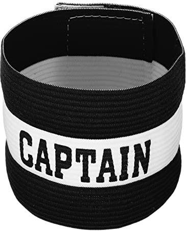 PATIKIL Kaptenens armband, elastiskt armband för fotbollslag träning, svart
