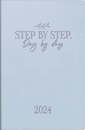 rido/idé Wochenkalender „Step by Step“ Modell partner/Industrie I 2024 2 Seiten = 1 Woche Blattgröße 7,2 x 11,2 cm eisblau