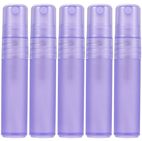 LUTER 5 Piezas Atomizadores de Perfume, 5ml Recargables Mate Botellas de Spray Plástico para Viajes Niebla Fina Botellas de Pulverizador Vacías para Cabello Rostro Maquillaje Plantas (Púrpura)