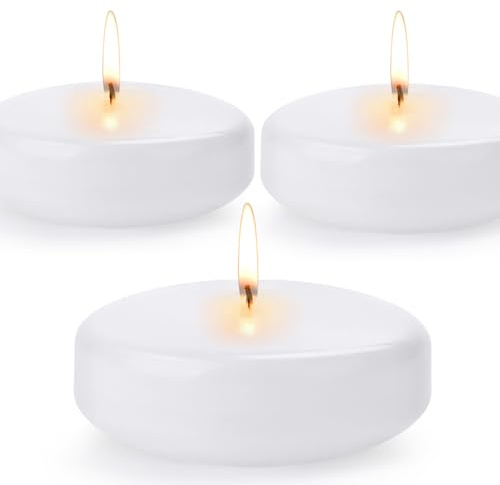 12PACK Floating Candles 3inch Continuous Burning for 13-15 Hours odorless smokeless White Non-drip Decorative Candles Suitable for Cylindrical vase, Swimming Pool, spa, Wedding, Home Decoration
