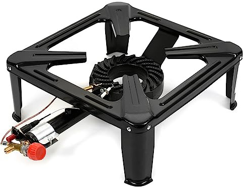 SEVICO Gaskocher mit Piezozündung und Zündsicherung Hockerkocher Gaskocher Gasbrenner Campingkocher Wok 7,5kW für Camping und Outdoor