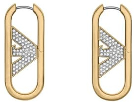 Emporio Armani Damen Edelstahl oder Messing, Huggie oder Reifenverschluss Ohrringe