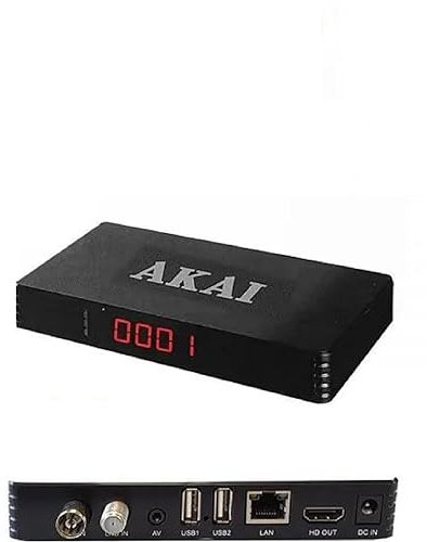 Akai AKDVBTBOXSMAR - Decoder digitale terrestre, DVB-T2, Nero