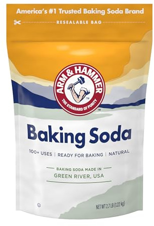 ARM & HAMMER Baking Soda Made in USA, Ideal for Baking, Pure & Natural, 2.7lb Bag