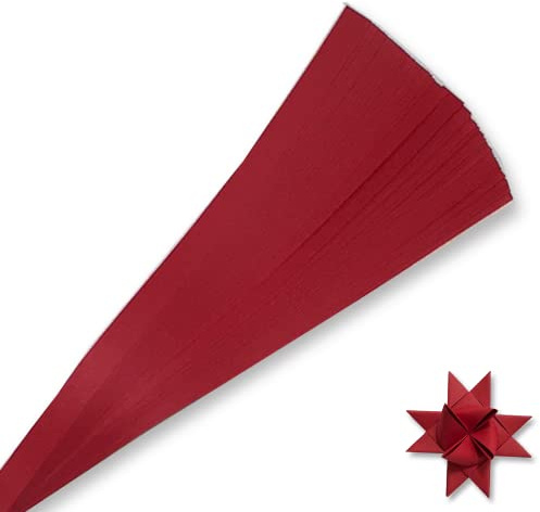 Glossy Dark Red Paper Strips for Weaving Projects. Paper Strips for Moravian Stars, German Stars and Froebel Stars. 50 Strips per Pack (Glossy Dark Red 3/4 x 25 inch)