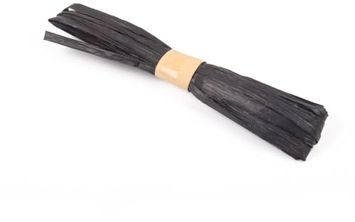 Wambere 40m Raffiabast,Naturbast Bast Raffia Bastband Natur Raffiabast Natur Florbast Raffiabast zum Basteln Für Geschenkbox Festival Geschenk Dekoration Verpackung,Schwarz