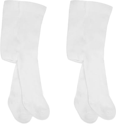 bistyle Collant per Bambina Morbidi | Leggings in Cotone Biologico per Bambini Collant per Neonati | Collant Caldi per Bambine Comodi 2 Pezzi, bianco-bianco, 0-3 Mesi