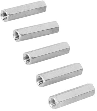 5 Stück M8 * 50 Lange Stangenmutter, Sechskant-Hülsenmutter, Abstandsgewindebefestigungen, Verzinktes Kohlenstoffstahlmaterial für Festigkeit, Korrosionsbeständigkeit, Ideal für
