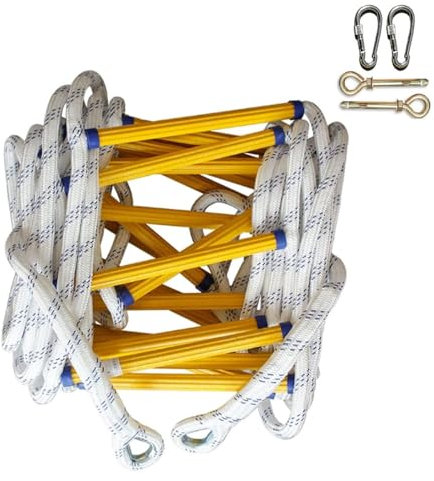 Strickleiter – 2/3/4-stöckige Feuerleiter mit Haken, weiche Notfallleiter, Outdoor-Rettungstraining, Klettern, Luftarbeiten (Size : 10M)