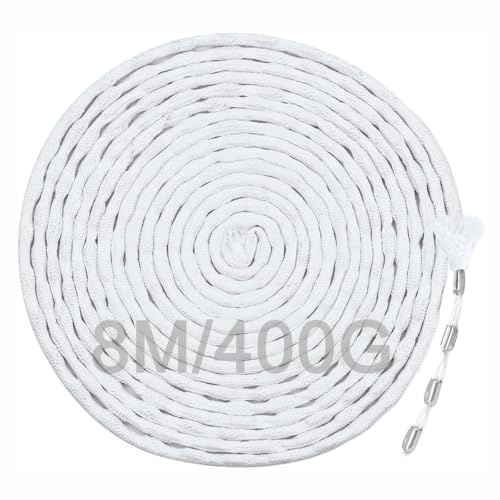 Youery Bleiband 50g Bleiband für Gardinen 8M Schweres Bleikette Gardinenbeschwerer Schwer Vorhang Beschwerer Glatte Aufhängung Perfekte Falten Schneidbar Bleiband für Vorhänge, Moskitonetz (50g/m)