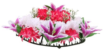 ORFOFE Couronne Funéraire Artificielle Réaliste Fleurs Artificielles De Cimetière Solide sans Entretien pour Cérémonies Commémoratives Funérailles