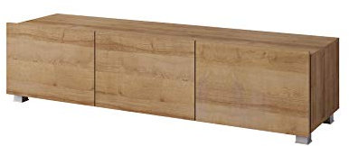 Maxi Maja Calabrini TV Schrank 150cm I TV Lowboard aus Holz I Fernsehschrank Hängendes und stehendes I Fernsehtisch TV Kommode I TV Board – Schwarz