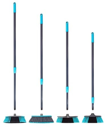 JARDIN202 - Escobas para el Hogar - Antichoque, Mariposa, Dual Acción, Pequeños Espacios y Accesorios con Recogedor y Mango Extensible | Escoba Dual acción + Mango -