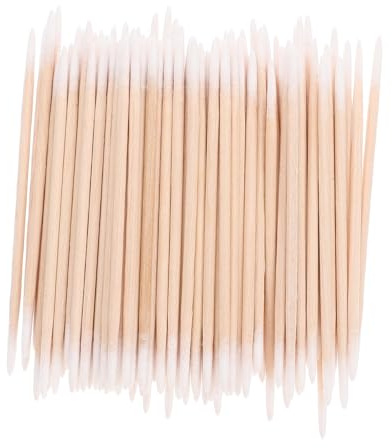 HOMOCONO Doppelseitige Spitze Wattestäbchen 100 Stück Mit Holzgriff Präzise Mikro Wattestäbchen Für Make up Tattoo Und Reinigung Weiche Baumwolle Vielseitig Für Beauty Und Hautpflege