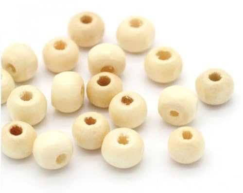 1.000 Stück Holzperlen 7mm (0,7cm) mit Loch 2mm rund natur naturfarben Holzkugeln zum basteln auffädeln bemalen Kugeln Perlen aus Holz Bastelperlen für DIY Schmuck Schmuckherstellung