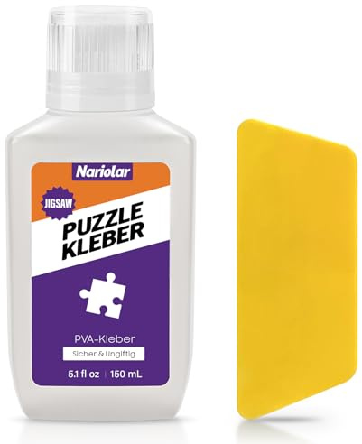 Nariolar 150ml Puzzle Kleber Transparent mit Applikator Geeignet für Befestigen und Aufhängen von Puzzles, Schnell Trocknend
