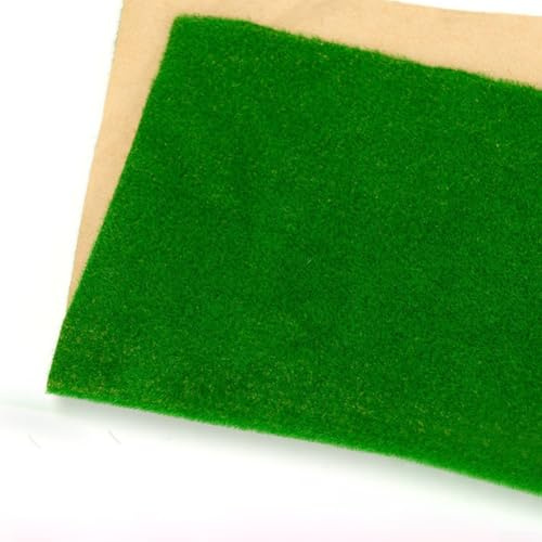 Künstlicher Rasenteppich Modell Rasen Matte Grün Nylon Gras Eisenbahn Layout Gebäude Landschaft DIY Miniatur Landschaftsbau Garten Puppenhaus Architektonische Dekoration HO Maßstab Modellierung, 35,6