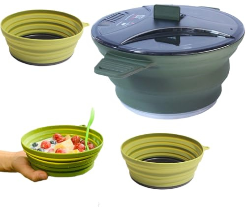 Camping Cooking Set, Portable Camping Pans for Cooking, Heat-Resistant Silicone Kitchen Tool Utensils Dishes for Outdoor Travel Backpacking Hiking Trips Apartment