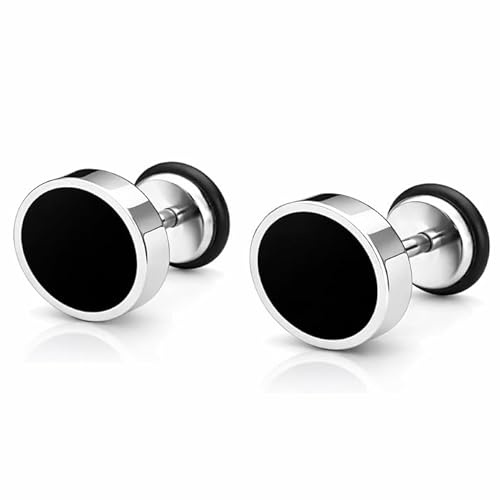 Mendes Herrörhängen rostfritt stål svart silver-6 mm