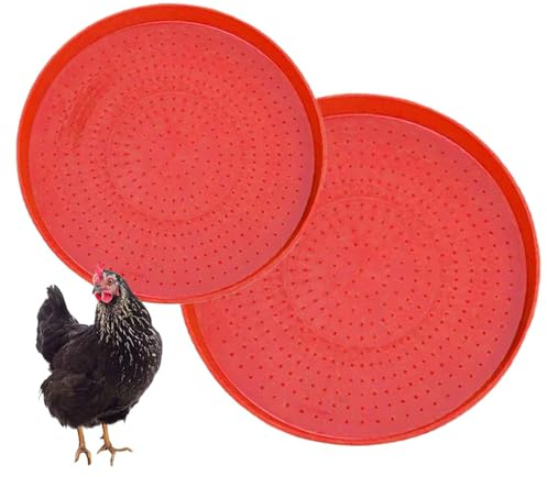 Fasciatore di Pollo - 2 pezzi Pollo Pan di Pollo di Alimentazione - Caso Non Scivolante per recinti Coop Garden cortile esterno Goslings Gosling