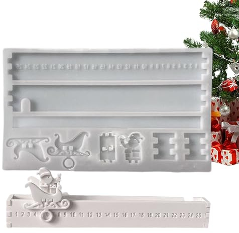 Holiday Countdown Calendar Mold,25-Day Holiday Calendar Advent Chocolate Mold | Reusable Maker Craft Supplies for Plaster Soap Candle Chocolate Events Party Beginners Enthusiasts