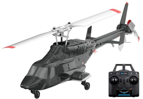 ENGINEMECH A61 Ferngesteuerter Hubschrauber, 1:52 4CH Flybarless Militär Helikopter mit Optical Flow & Altitude Hold, 2.4G Gyro Stabilized Flugzeug 6G/3D Stunt Copter für Weihnachts Erwachsene