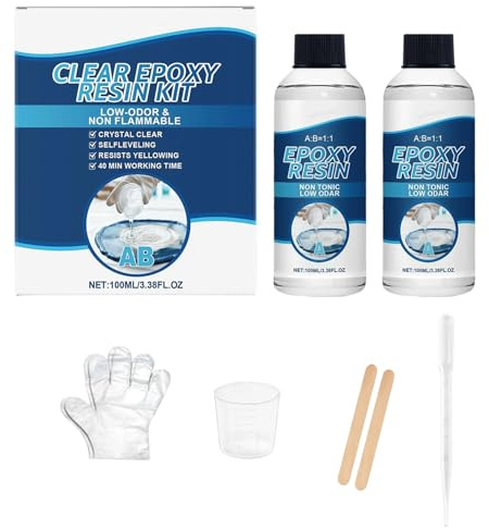 Kit De Resina Epoxi - Set De Herramientas Con Protección UV Transparente - Kit de Manualidades con Resina Epoxi - Para Manualidades Joyeria Moldes Portavasos Encimeras Arte Hogar Familia