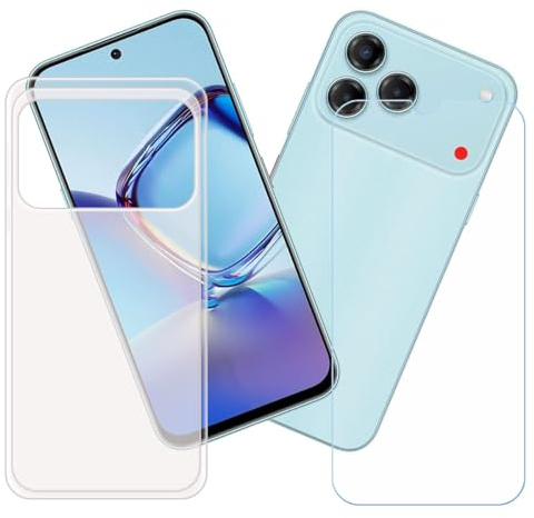 GYDQQKJ Funda para ZTE Blade V80 Design + Vidrio Protector de Pantalla Cristal Templado Film, Translúcido Suave TPU Silicona Cover Carcasa Caso Case para (6.75)