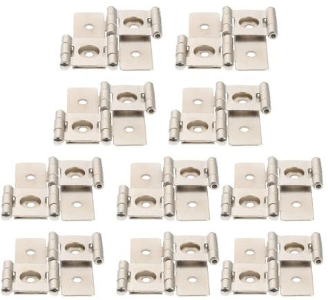 jojofuny Lot de 10 Charnières à Double Action 47x47mm en Fer Huilé Blanc Nickel, Charnières pour Portes Moustiquaires et Paravents Pliants, Adaptées pour Portes et Meubles Style Rétro