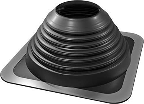 #4 (3 - 7) Square Black EPDM Flexible Pipe Flashing, Roof Jack, Pipe Boot Flashing Dektite (DFE104B)