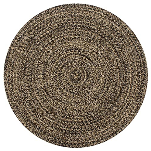 vidaXL Teppich Handgefertigt Jute Schwarz und Natur 150 cm