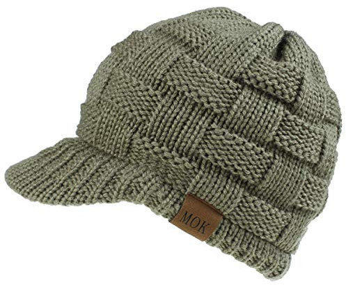 Yixda Pferdeschwanz Mütze Warme Strickmütze Beanie Cap mit Zöpfen Loch (Grün)