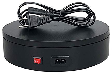 Spolehli Elektrischer drehbarer Drehteller mit Motor, 360 Grad drehbar, für Produktfotos, Videoaufnahmen, 19 cm Durchmesser, 15 kg Kapazität, Schwarz