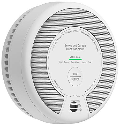 X-Sense 2-in-1 Smoke and Carbon Monoxide Detector Alarm (Not Hardwired), 10-Year Battery-Operated Dual Sensor Fire & CO Alarm, SC06
