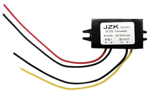 JZK Convertidor de corriente para coche 12V a 9V 3A DC/DC módulo convertidor de pato para teléfono, audio para coche, radio, pantalla LED